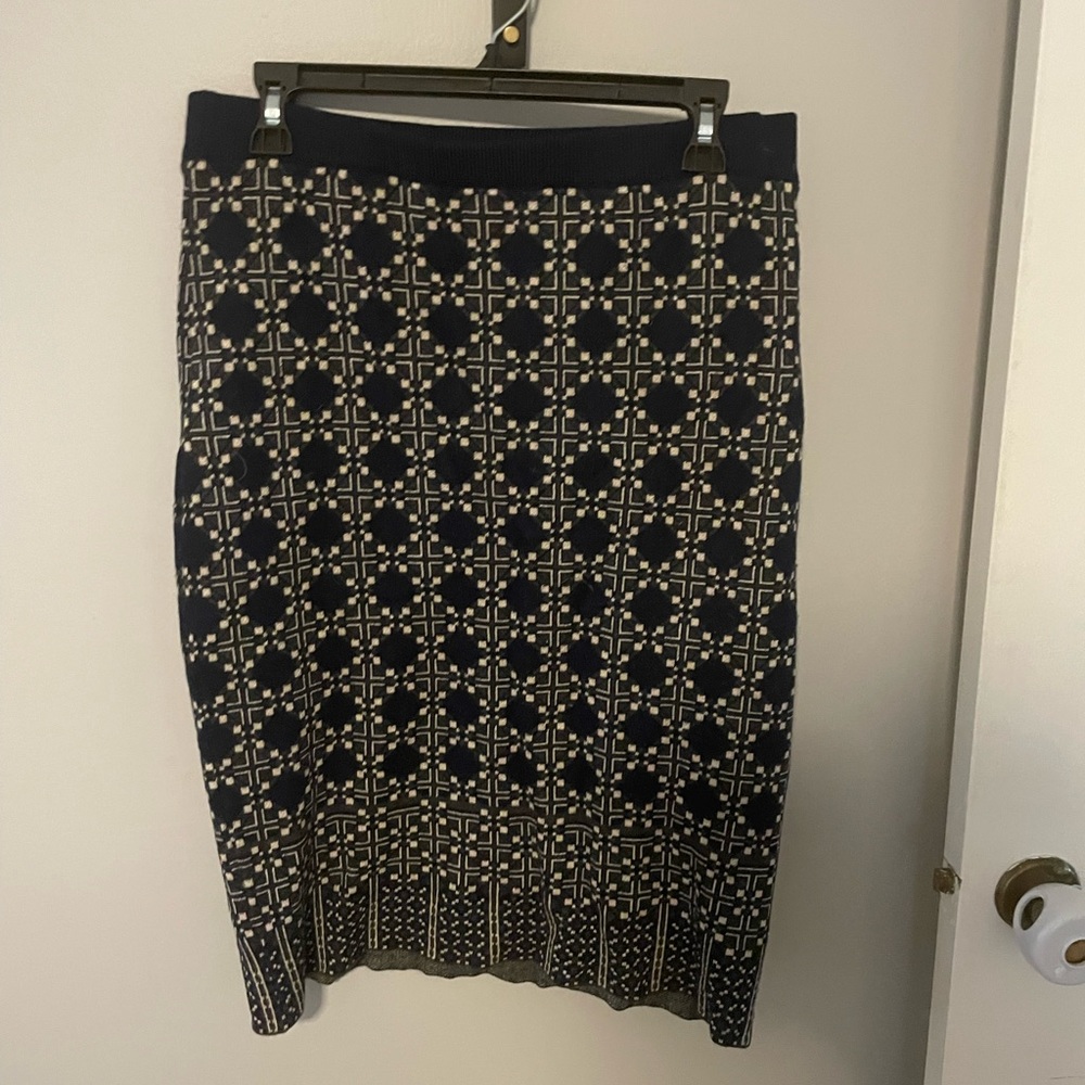 Navy Sweater Pencil Skirt Size L